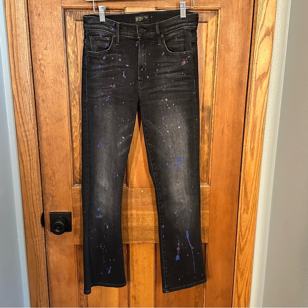 Mother Jeans THE INSIDER ANKLE Rain City Lights splattered paint 26‎